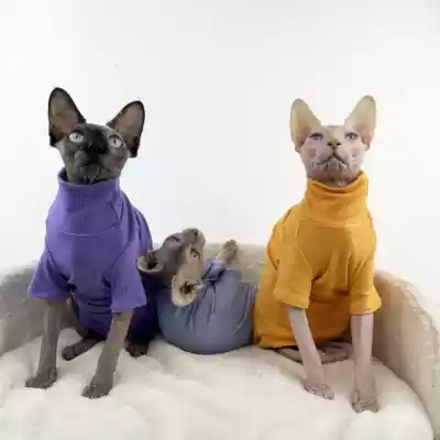 Hairless cat sphinx clothes pure cotton hypoallergenic spring and summer solid color bottoming breathable bantam cat clothes
