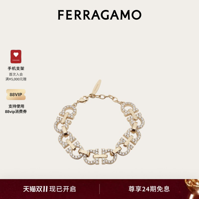 [24 Installments Interest-Free] Ferragamo Women's Gancini Bracelet