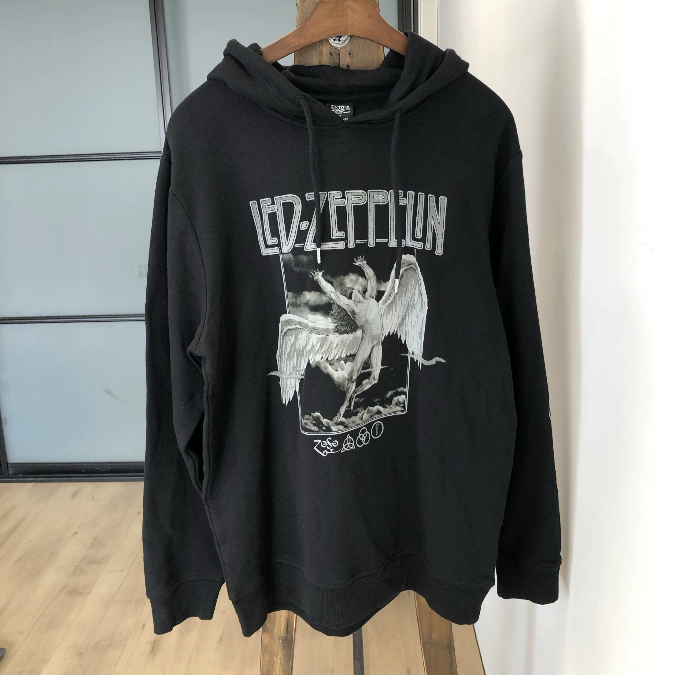 Европейский и американский мужской толстовка-худи с прямой печатью Led Zeppelin Led Zeppelin Metal Rock