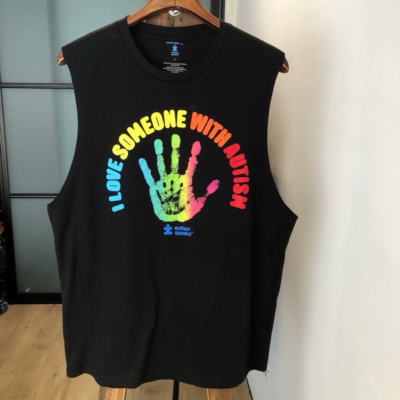 European and American Style Sleeveless T-Shirt for Men and Women, Cropped Tank Top, Autism Awareness Music Style Bob Marley