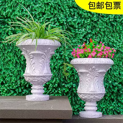 Fiberglass flowerpot Outdoor Balcony Simple Nordic Modern High Foot Park Hotel Shopping Mall Street Decoration Decoration