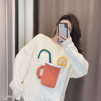 (Pet powder welfare) Autumn Sweater female 2021 new explosive loose Korean version of foreign style design sense minority
