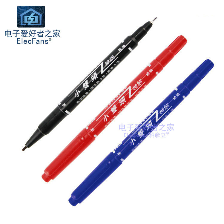 油性记号笔 PCB制图电路板修补线路双头热转印覆铜板画线电子电工