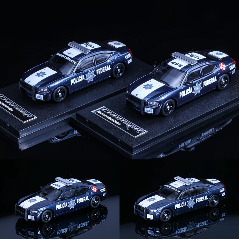 Rollin 1:64 Dodge Charger 08 Mexican Federal Police Alloy Car Model