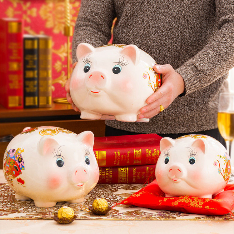 Piggy piggy bank can only enter the creative unique ceramic piggy box children boys save money net red gift large