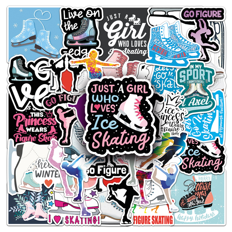 100 Exclusive Stickers for Figure Skating Enthusiasts, Ice Skate Silhouette Stickers, Journal Decoration, Notebook DIY Materials 100 Exclusive Stickers for Figure Skating Enthusiasts, Ice Skate Silhouette Stickers, Journal Decoration, Notebook DIY Materials