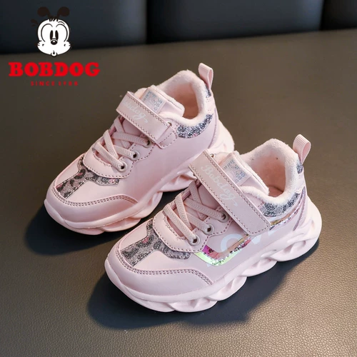 Pabu Dou Детская обувь детская хлопчатобумажная туфли 2021 Зимние новые толстые утолщения и бархатная плюс обувь Mao Mao Girl Winter Shoes Winter Thos