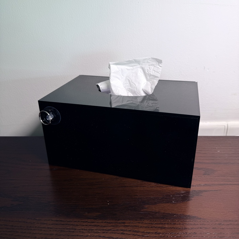 Acrylic Single-Sided Box, Semi-Transparent Single-Sided Tissue Box, Suitable for Home and Office Use, Square Tissue Box