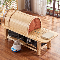 Solid Wood moxibustion fumigation integrated bed beauty salon special sweat steam steam home body therapy Wood