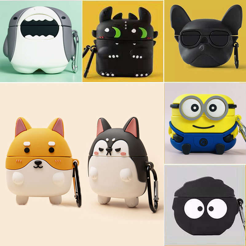 Xiaomi air2pro Bluetooth headphone protective casing air2 pro headphone cover Xiaomi air2 generation protection shell 2nd generation three 3 generation pro Silicone Softshell Cover Cartoon Cute Couple Personality Headphones