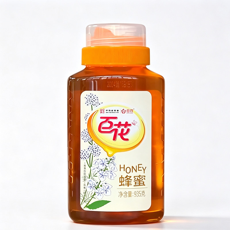 Traditional Brand Baihua Brand 935g All-Flower Honey for Home and Commercial Use, Suitable for Brewing Drinks, Milk Tea, Coffee, Desserts, and Baking
