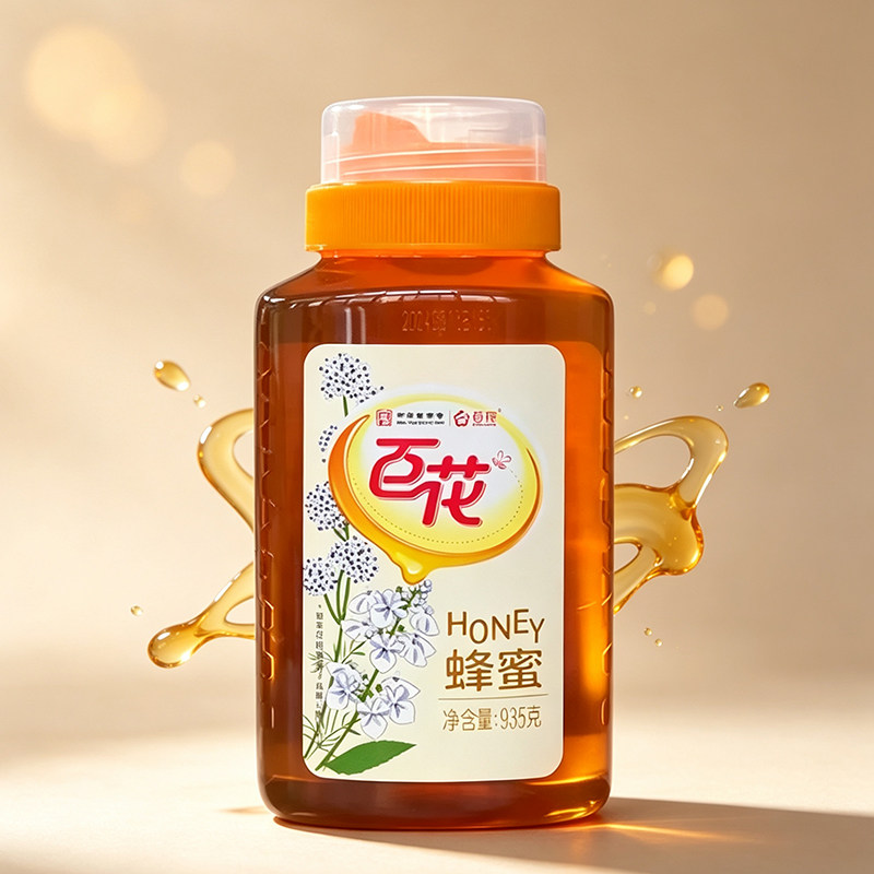 Traditional Brand Baihua Brand 935g All-Flower Honey for Home and Commercial Use, Suitable for Brewing Drinks, Milk Tea, Coffee, Desserts, and Baking