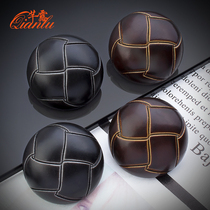 High-end retro button suit coat trench coat top female Joker exquisite decoration round English dress button