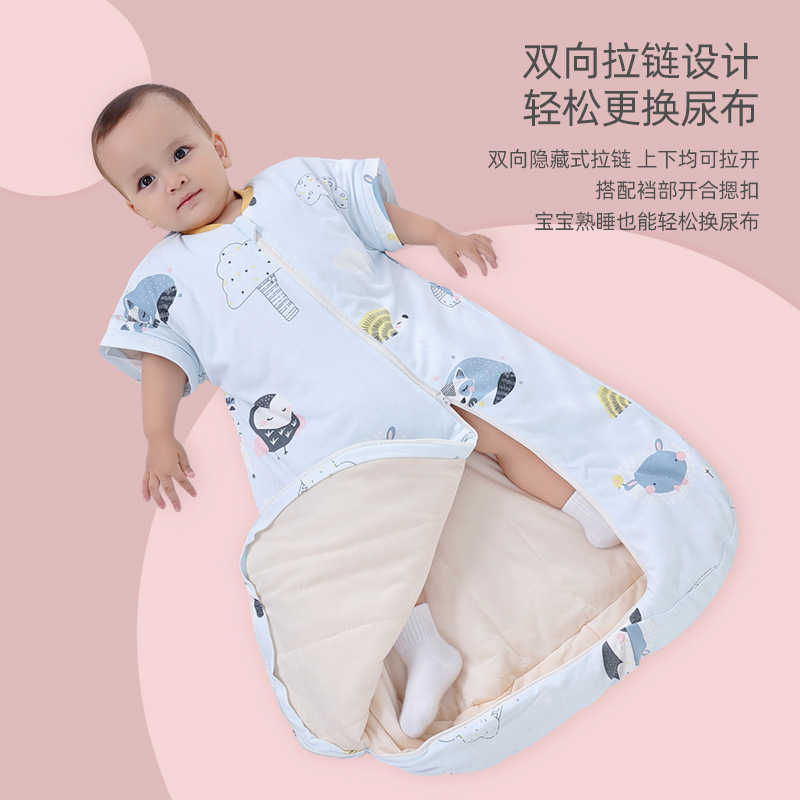 Painted Chen baby sleeping bag pure cotton winter thickened children's sleeping bag Newborn baby sleeping bag anti-kick quilt autumn and winter
