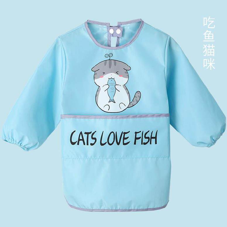 Shirt apron children's baby clothes girdle logo baby eating painting coat breathable 4