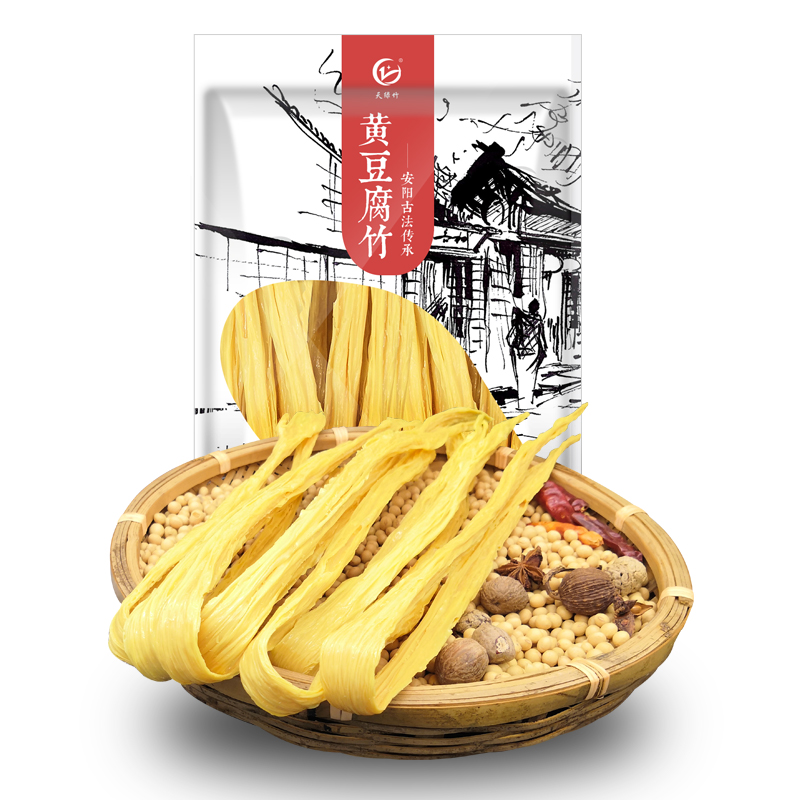 天绿竹!黄豆腐竹干货500g