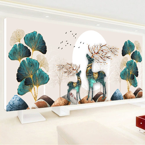 Линейная вышиваемая гостиная простая и современная 2021 Новая полноценная вышитая оленя в европейском стиле сама простая вышивка ручной работы