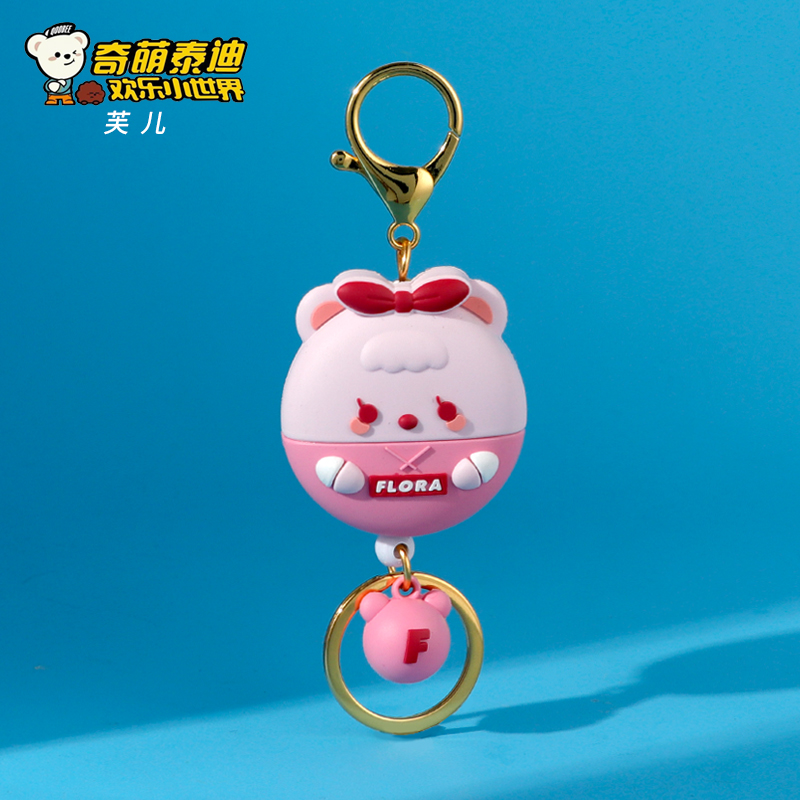 Chimeng Teddy's authentic cartoon keykeyfemale anti-losing car key hanging creative scaling-up couple gift