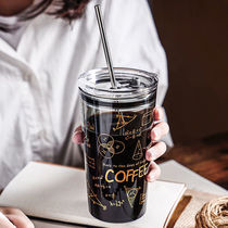 Net Red Goddess Cup Large Capacity Wins Wind With Straw Cup Female Creative Milk Tea Cup Coffee Cup Home Cute Glass