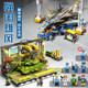 Qiangguo Xiongfeng J-20 aircraft production line 99A tank aircraft carrier construction factory assembly fun high building block toys for men