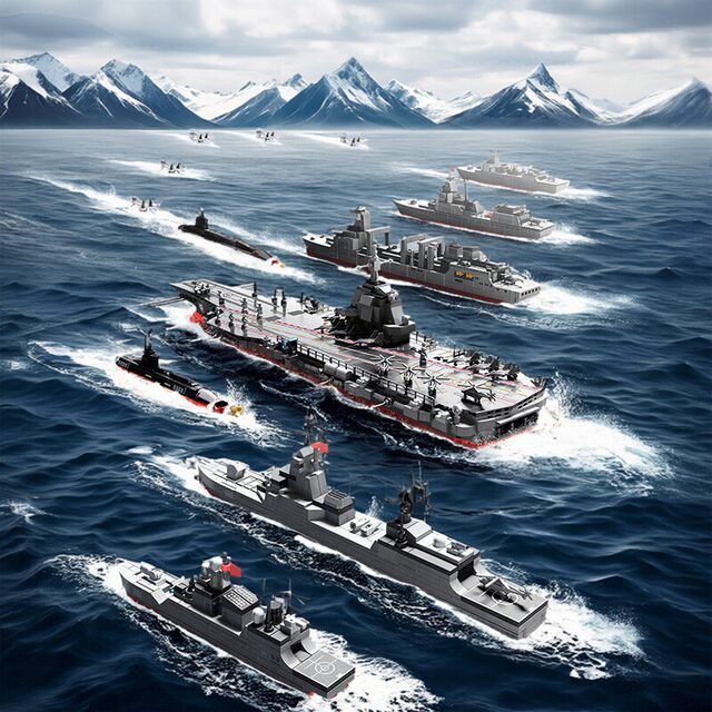 Fujian aircraft carrier battle group destroyer supply ship nuclear submarine LEGO wooden puzzle assembled men's toy gift