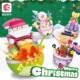 Lejico Christmas tumbler building blocks festive atmosphere toys assembled music light music box Christmas gift