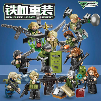 Iron Blood Heavy Equipment Delta Blind Box Assault Trooper Scout Silver Eagle Swat Figure Building Block Toy