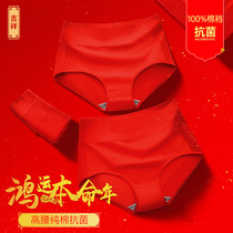 This Life Year Large Red High Waist Pure Cotton Briefs Female All-cotton Bacteriostatic Gear Up Code High Bounce Belly Breathable Triangle Pants