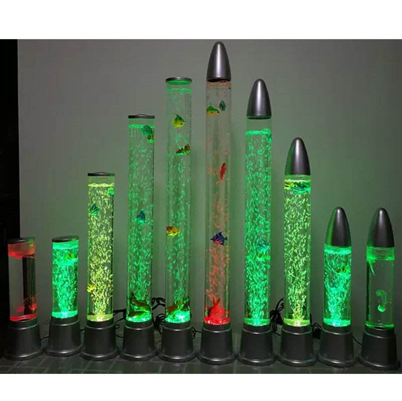 Living room fish tank cylindrical flat-top bionic bubble shop water column fake fish bubble floor lights office color