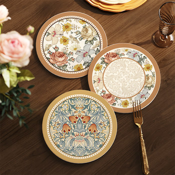 American light luxury ceramic heat insulation pad water absorption tea cup pot pad anti-scalding and high-temperature dining table place mat table top protective mat