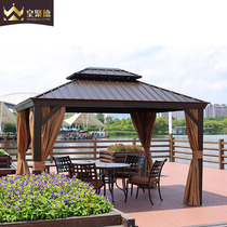 Outdoor awning terrace courtyard leisure sunshine aluminum alloy European garden villa barbecue big tent anti mosquitoes
