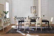 Light luxury solid wood dining table and chairs simple and modern sideboard dining table conference table restaurant furniture bungalow and villa customization