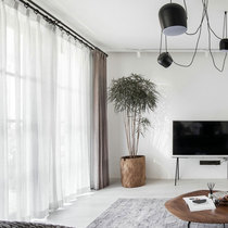 Curtain curtain herringles simple Nordic modern partition living room bedroom gauze balcony pure white thin window screen