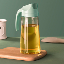 Glass oil pot automatic opening and closing Gravity clamshell oil spill-proof tank Kitchen pour oil edible oil sauce vinegar oil bottle Household