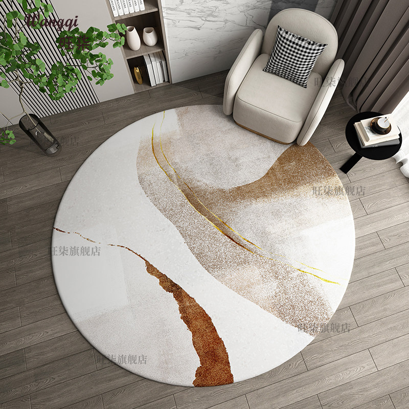 Modern minimalist round carpet Nordic ins style living room bedroom coffee table pad light luxury home computer chair foot pad