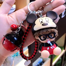 Soft cute doll car keychain cute cartoon plush Korean key pendant schoolbag hanging Net Red Girl heart