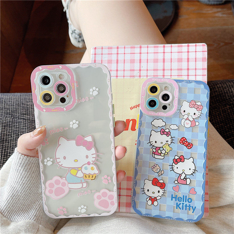 ins cartoon cute kitty applicable iPhone13 12promax apple 11 mobile phone protection shell xs xr new xsmax transparent 7p full package 8plus