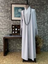 Qixin monk clothing summer thin acetate linen light gray long gown monk clothing monk clothing 2001-7