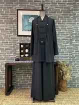Qi Xin Monk Clothes Spring and Autumn Cotton and Wool Blended Short Gown Suits for Men and Women Monk Clothes 4 Medium Gray 6 Light Gray 45 Black Gray