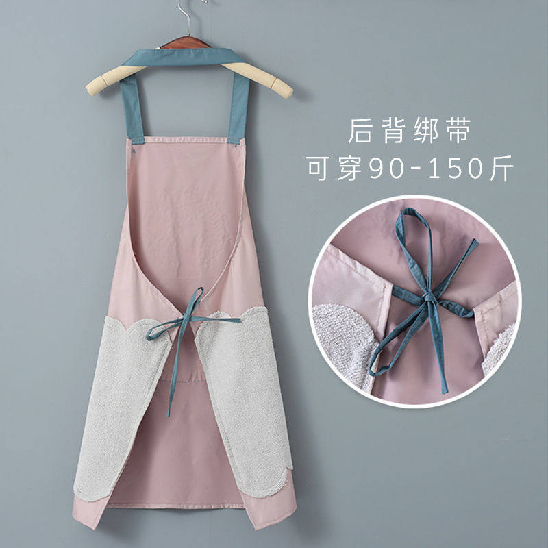 Cartoon Cute Wreath Rabbit Waterproof Coral Fleece Apron for Wiping Hands, Cooking, Doing Housework, Workwear