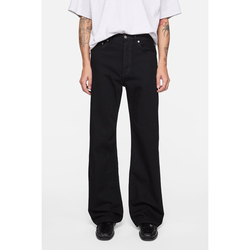 【King of Black Denim】Ac Style Flared Black Jeans, Washed and Distressed, 2021m, Versatile for Commuting