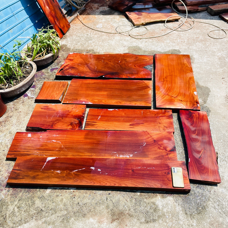 Burmese Rosewood Raw Wood Board Material for Tabletop, Countertop, Wood Squares, Cutting Board, Tea Tray, Flat Board, Handmade DIY Carving Material