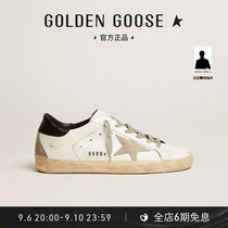 Golden Goose Mens Shoes Super-Star Retro Dirty Shoes Small White Shoes Black Tail Star Casual Sneakers