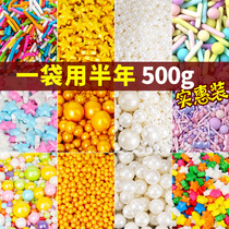 Cake Decoration Sugar Beads Baking Decoration Five-pointed Star Donut Shake Music Decoration White Beads Pearl Sugar Color Broken Sugar