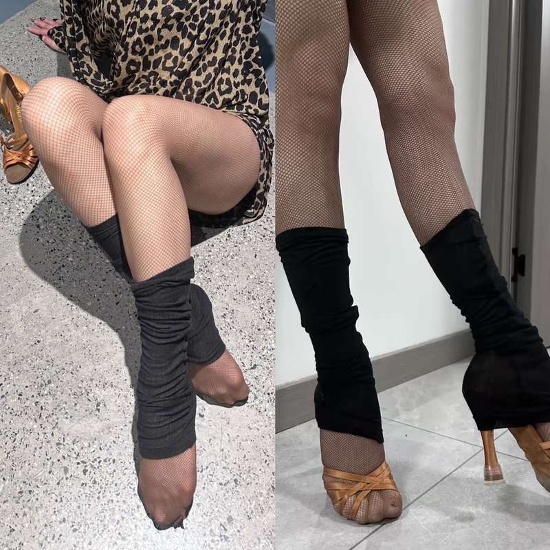 Latin Dance Socks for Adults, Ankle Protection for Practice, New Summer Style Footless Children's Short Socks, Knitted Warm Socks