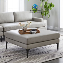 Shanghai Nordic Beauty Light Extravagant Casual Couch Stool Brief Living Room Modern Fabric Square Changing Shoes Stool Down-to-earth Rest Stool