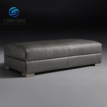 Light Extravagant Retro Genuine Leather-changing stool Dining Room Pedaling Modern Cloister room Long stool Couch Stool Bedroom Solid Wood Bed Tailstool