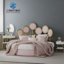 European and American light extravagant art round princess bed modern minimalist double man bed bedroom net red wedding bed themed guest house special