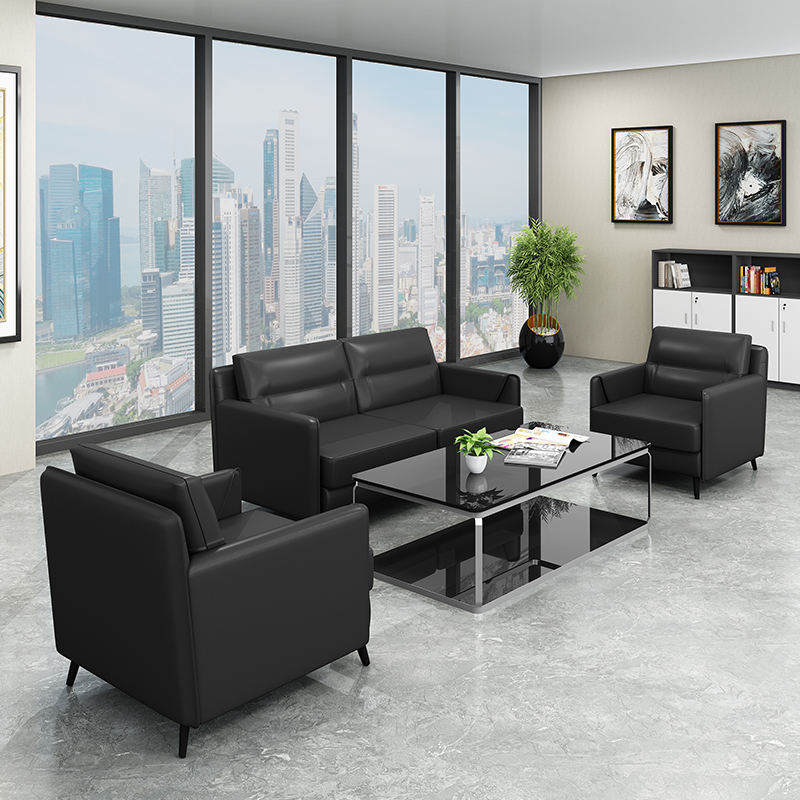 Simple modern fabric small negotiation 4S clothing store furniture three-seater office sofa coffee table combination