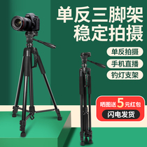 Camera tripod DSLR tripod Mobile phone stand selfie Canon portable micro single photography live professional camera Stable camera tripod Angle frame Small floor-to-ceiling dive shot retest graduate school